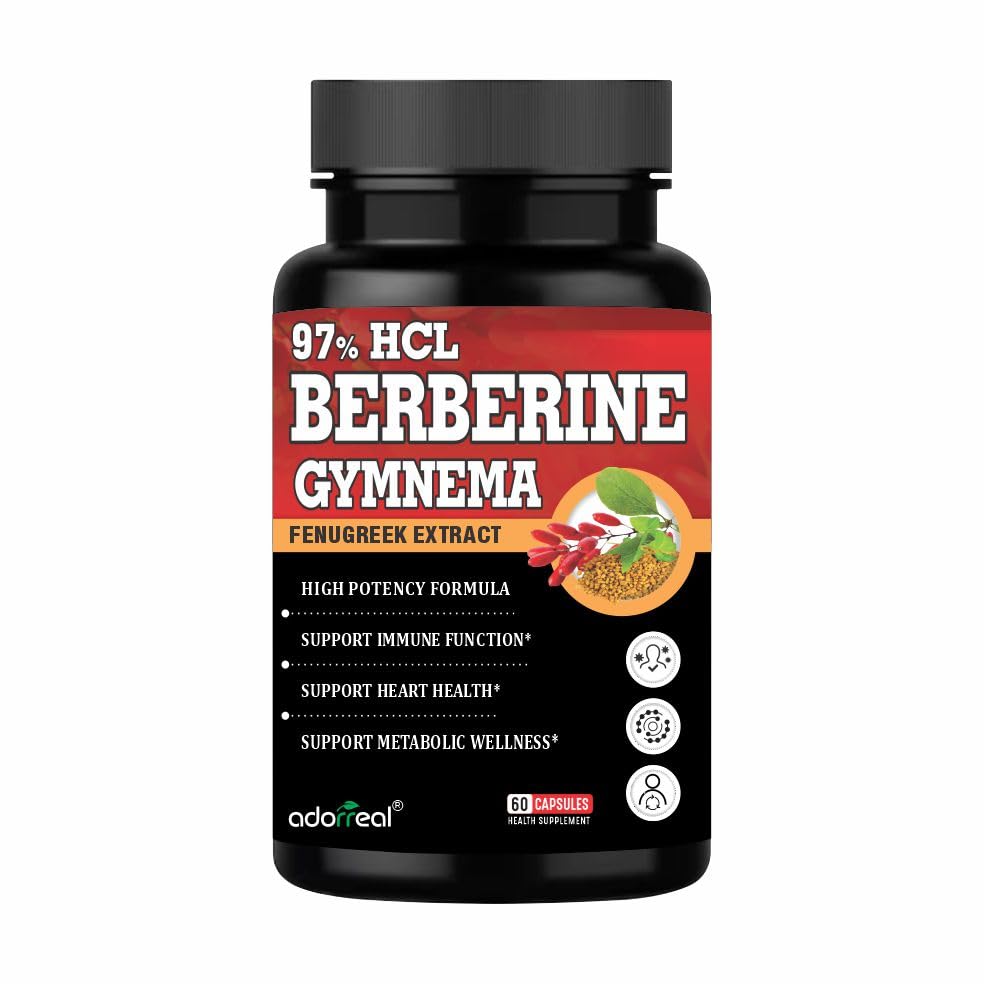 Berberine HCL with Gymnema & Fenugreek Extract | Herbal Dietary Supplement | 60 Capsules-picture-25