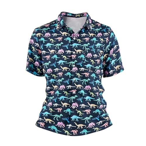 Polo manches courtes homme imprimé fleurs funky haut de sport respirant blanc