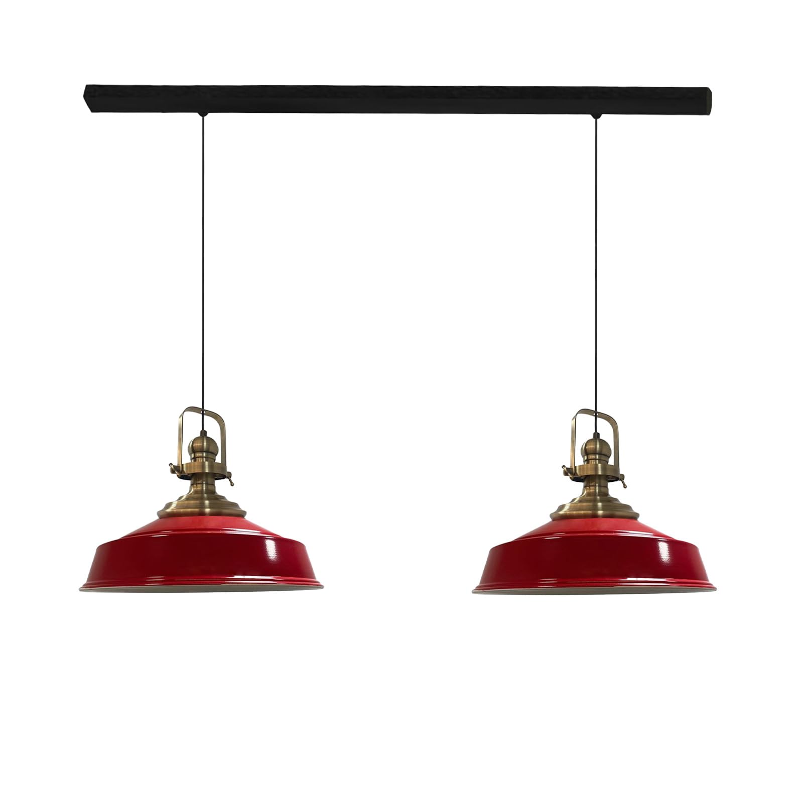 bamyum Asletl Suspension Luminaire Industrielle Rétro en Metal Lot de 2, Lustre de Salon Vintage, Éclairage de Plafond pour Chambre, Cuisine, Lampe Suspendue, Rouge