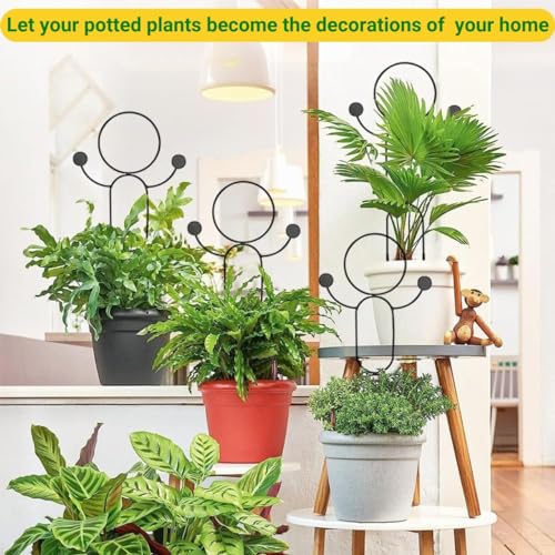 Image of ecofynd 16 Inch Metal Trellis for Climbing Plants, Garden Trellis for Potted Plants, Plant Support for Vegetables, Vines and Flowers, Indoor Outdoor Decor (2 Pack, Black, TR016)