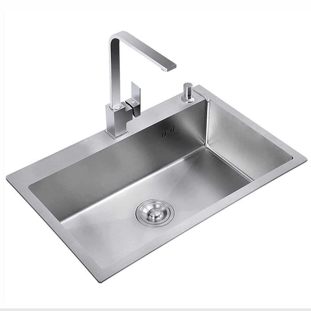 Évier en acier inoxydable encastré 50x40 cm argent avec mitigeur géométrique