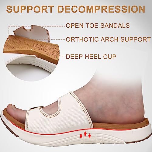 COFACE-Womens-Orthotic-Slides-Comfort-Plantar-Fasciitis-Arch-Support-Slip-on-Flat-Sandals-Ladies-Soft-Cushion-Fashion-Yoga-Mat-Slippers-With-Adjustable-Straps