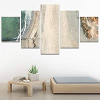 SIGNWIN 5 Panel Canvas Wall Art Modern Art Aerial Expressive Global Landscape Mountain Multicolor Photography for Home Decorations Ready to Hang - 60