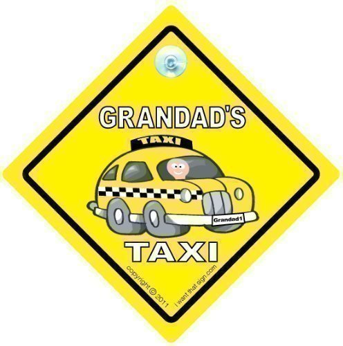 GRANDAD's TAXI Car Sign, Baby on Board Style Car Safety/Novelty Car Window Sign, Grandad Car Sign, Grandad's Car Sign