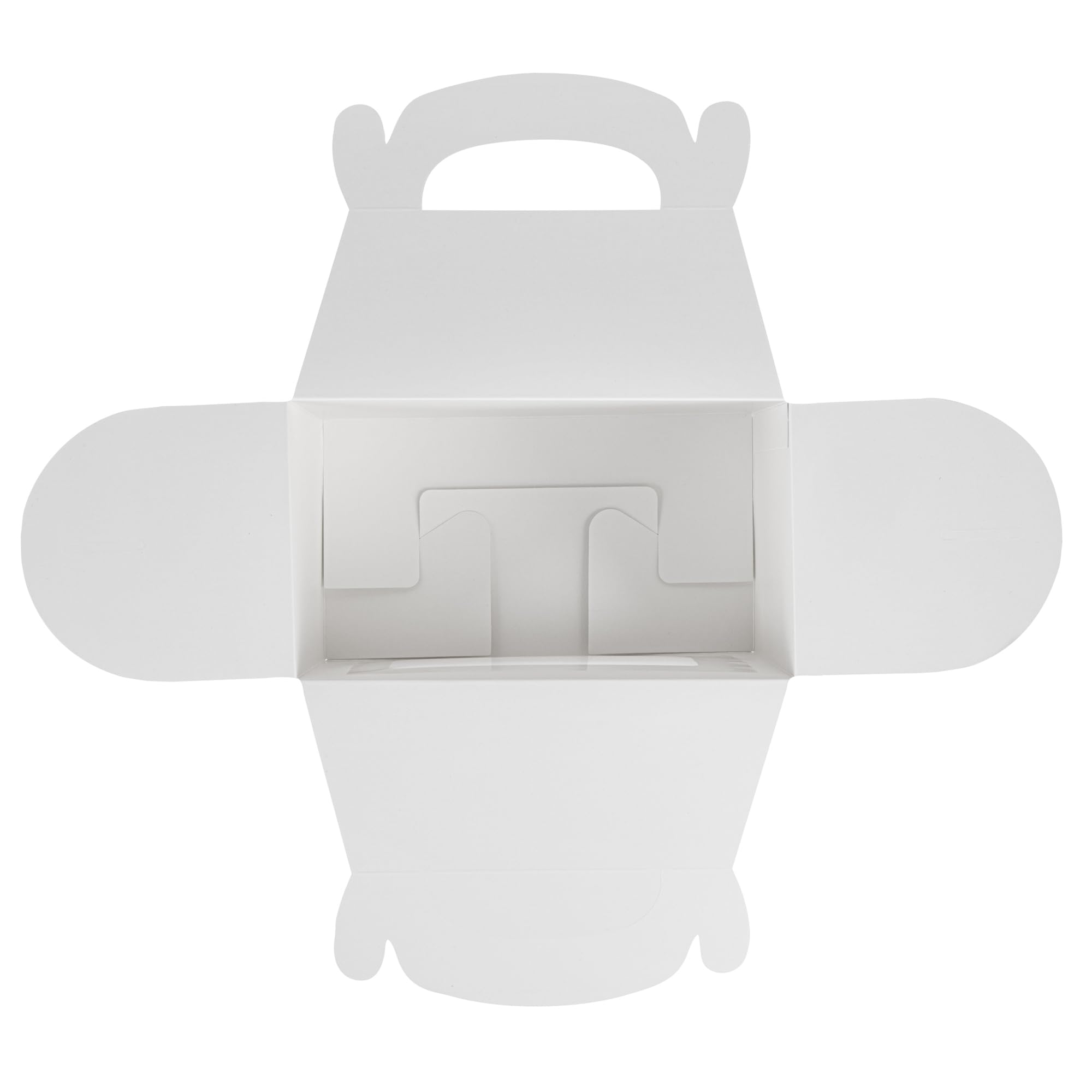 Restaurantware Bio Tek - Cajas a dos aguas de 8.5 x 4.8 x 5.5 pulgadas para recuerdos de fiesta, 100 atractivas cajas de regalo, ventana de PET transparente, con asa integrada, cajas de granero de