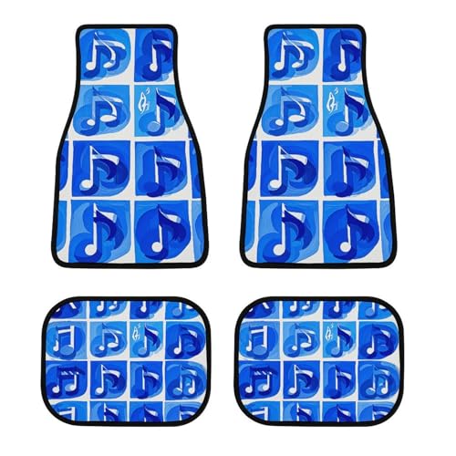 Tapis de voiture 4 pièces bleu imprimé pour berlines et camions protection toutes saisons