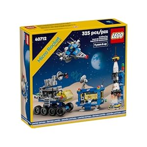 LEGO 40712 Micro Rocket Launchpad: 325 Pieces – Nostalgic Space Toy Set for Adults and Kids 9+, Inspired by Classic Space Sets from The 70s and 80s, Includes Rocket, Space Station, and Characters