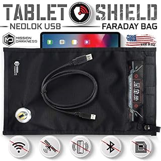 Mission Darkness Medium NeoLok Faraday Bag with Shielded USB Filter // Tablet Size