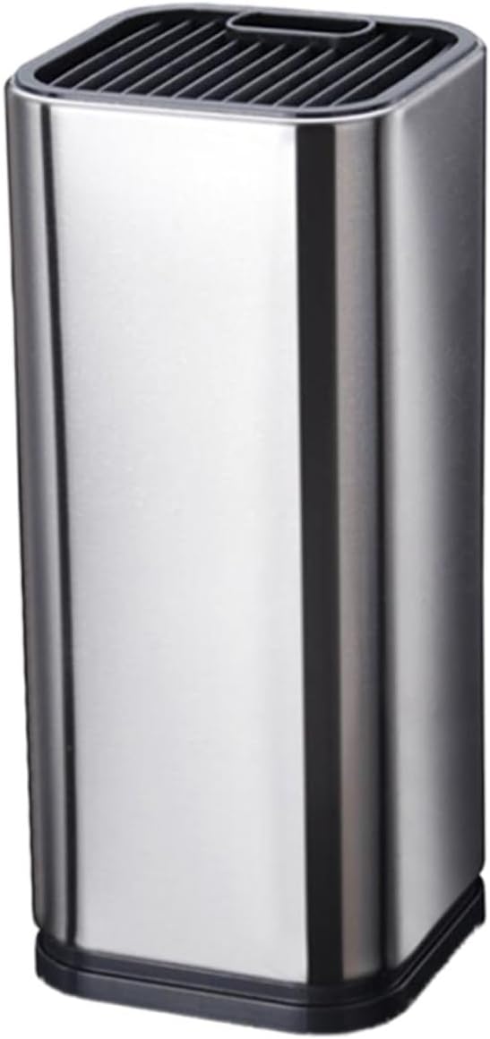 Stainless Steel Knife Block Holder with Multiple Slots Practical Cutter Storage Rack Kitchen Knives Organizer for Home and Restaurant Use Silver