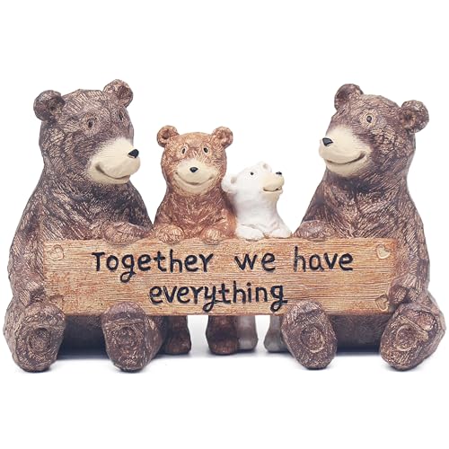 The Leonardo Collection Bear Family Sign With Quote Carved Ornaments For Home Decor | Ideal Figurines Friendship Gifts For Women & Men | Lovely Table Centerpiece & Living Room Accessories