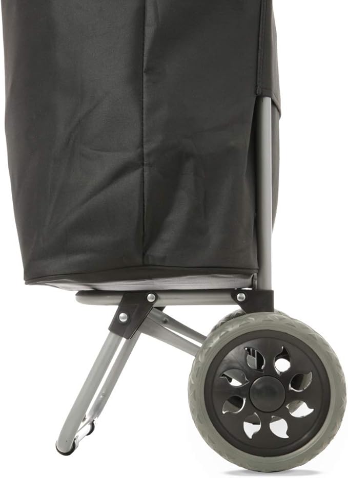 Hoppa Lightweight Shopping Trolley Folding 2 Wheel Large Capacity Shopper Black Amazon Co Uk Home Kitchen
