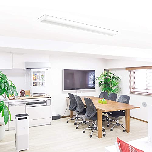 AntLux 72W 4FT LED Wraparound Office Light Ultra Slim, 8000 Lumens, LED Garage Lights Flush Mount, 4000K, No Glare, 4 Foot Wrap Shop Ceiling Lighting Fixtures, Fluorescent Light Replacement