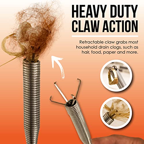 Pistol Grip Grabber Claw, Drain Clog Pickup Snake