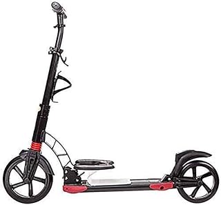 Stunt Scooters Scooter Bars,Kick Portable Adult City with Handle Bar Bottle Holder, Folding Shock-Absorbing Teens Pu Wheel Kick,Black