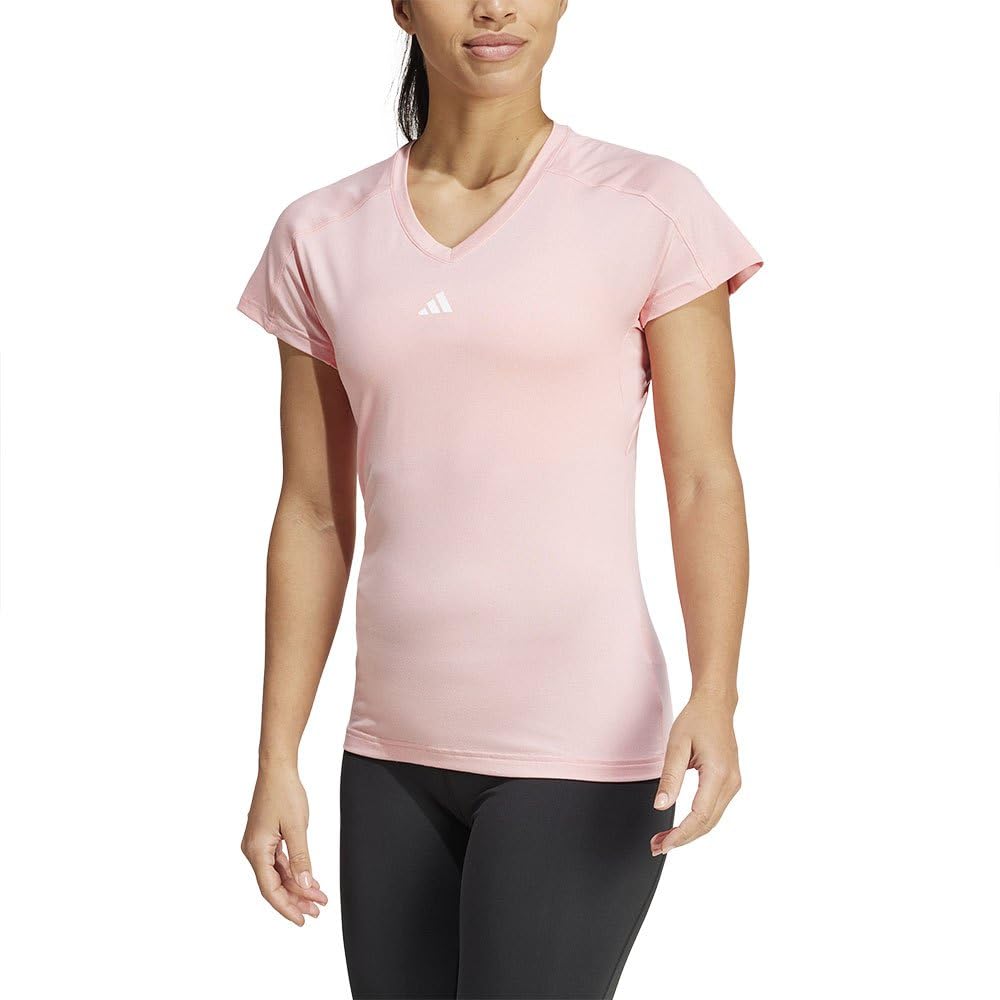 adidasWomen's Aeroready Train Essentials Minimal Branding V-Neck Tee Short Sleeve T-Shirt (Pack of 1)