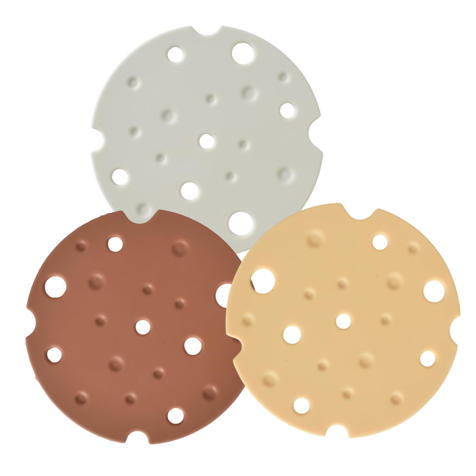 Home Silicone Pot Trivet Set of 3 Kitchen Pot Holder Set Heat Resistant Coaster Pot Round Candy Colours Pot Holder for Restaurant Office Pots Teapots Hot Pans Kitchen Utensils