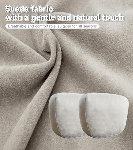 Image of 2Pcs Car Neck Pillow, Super Soft Du-Pont Bio cotton Neck Pillow for Driving, Suede Fabric Car Headrest Pillow, Make Your Driving More Comfortable, Suitable for Driving, Traveling (Volcanic gray)