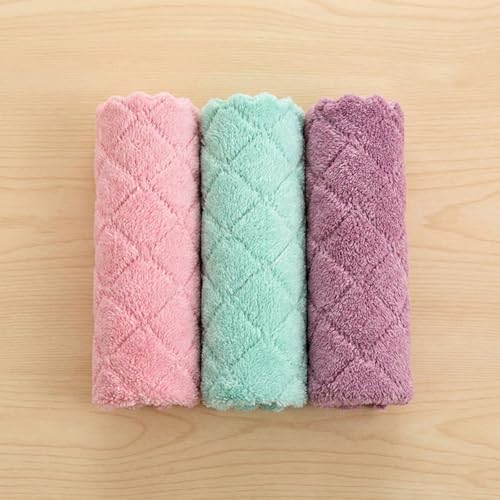Image of QURIPE 10 Pack Kitchen Cloth Dish Towels, Microfiber Cleaning Cloth Double-Sided Dish Drying Towel Reusable for House Furniture Table Kitchen Dish Window Glasses (Reversible)