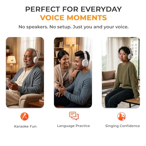 Image of SIRO Personal Karaoke Headphone | Detachable Mic | Bluetooth | Perfect for Karaoke, Practice, Music & Calls | Voice Mode | External Noise Reduction | Portable with Carry Case | Long Lasting Battery