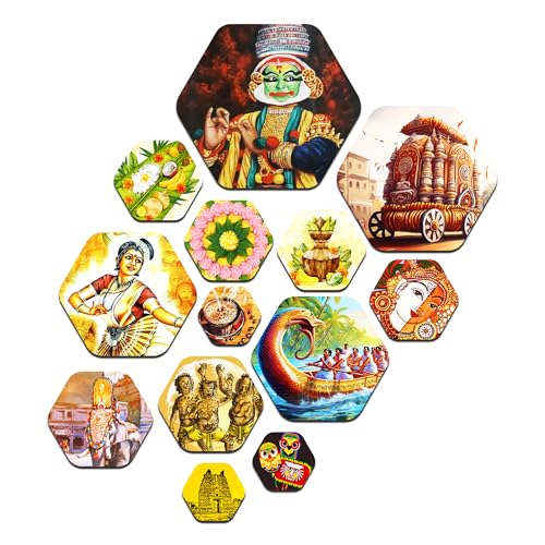 Image of Decor Smart Kerala Wooden Wall Art | Living Room Decoration | South Indian Festival Accent | Home Decor Decorative Artwork | Kathakali Temple Wall Hanging | Cultural Heritage Sticker Panel (WPS 218)