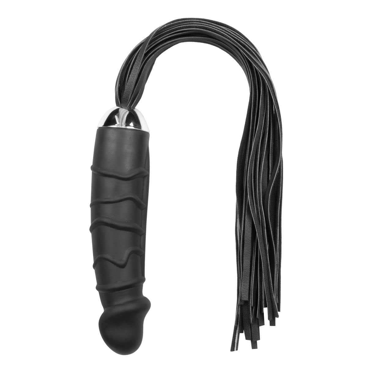 EasyToys Fetish Collection - SM latigo con 14 cm consolador - consolador de color violeta con SM látigo de cuero - diseñado para juegos de rol - Ponyplay