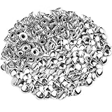 VILLCASE Mushroom Rivets, 100pcs Leather Rivets Buttons for Clothes Studs for Clothing Metal Rivets Silver Mushroom Apparel Bolt Leather Buttons Repair Tools Kit