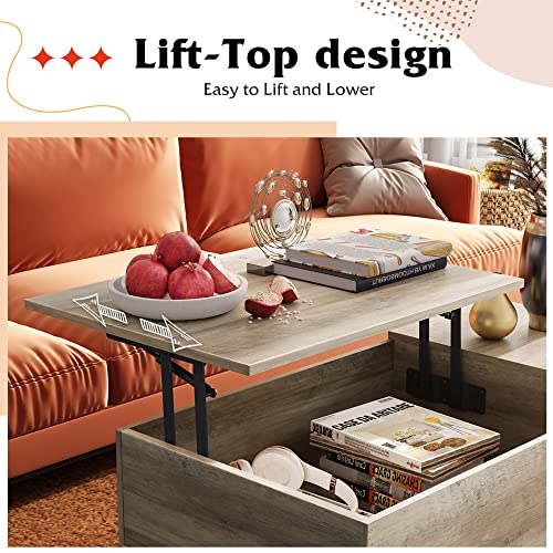 image for WLIVE Lift Top Coffee Table for Living Room,Small Coffee Table with St