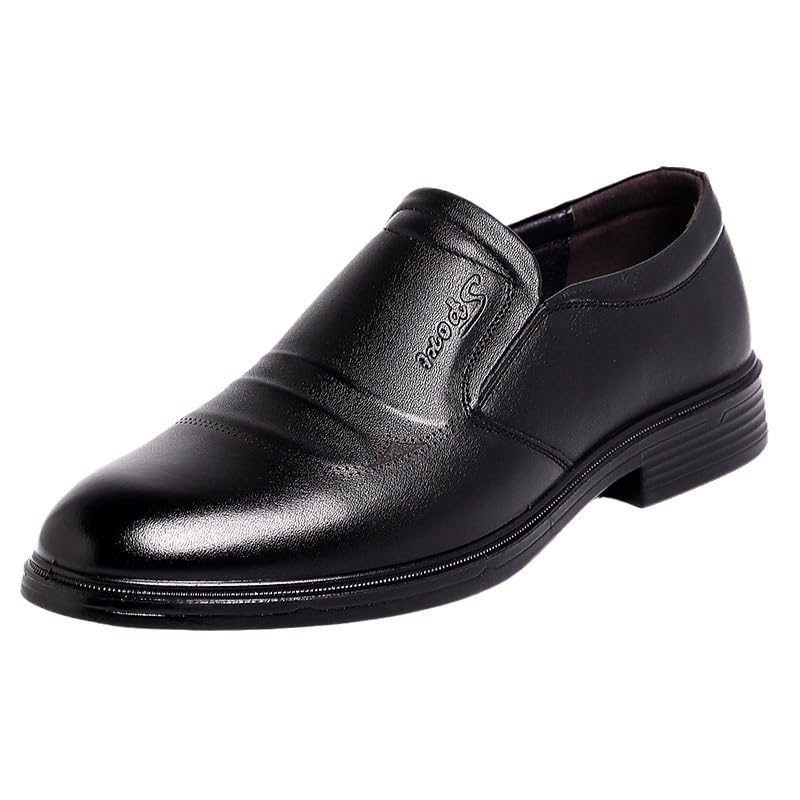 Men's Slip On Oxford Dress Shoes Business Formal Leather Loafer Breathable Driving Shoe Men Slip Resistant Work Stylish Slip On Wedding Shoe for Men