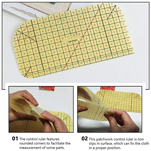 ARTIBETTER 2Pcs Régua de Plástico Resistente de Alta Temperatura de Engomar Quente Governante Patchw