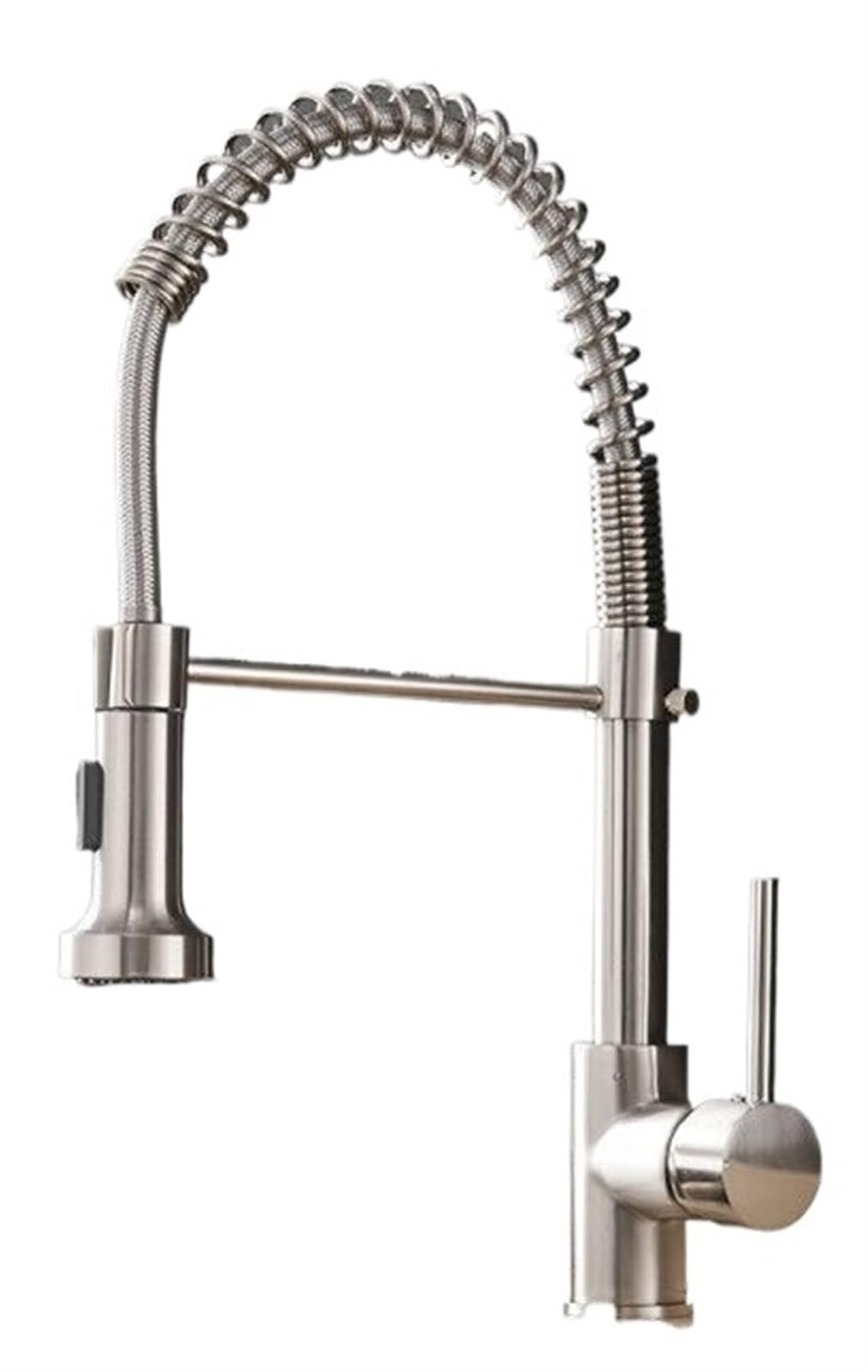 Robinet de cuisine en laiton avec bec à ressort extractible mitigeur évier eau chaude et froide