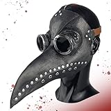 magnetspiele Halloween Mittelalter Pest Maske, Plague Doctor Mask, Vogelschnabel Steampunk Maske, Lange Nase Vogel Schnabel Masken, Maske Doktor für Cosplay KostüM Requisiten Dekoration