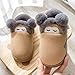 Automne et hiver pantoufles en coton garçons et filles chaud sac avec des chaussures à la maison de coton mignon enfants de bande dessinée dessin animé-180 est d'environ 19cm long_Dark brun