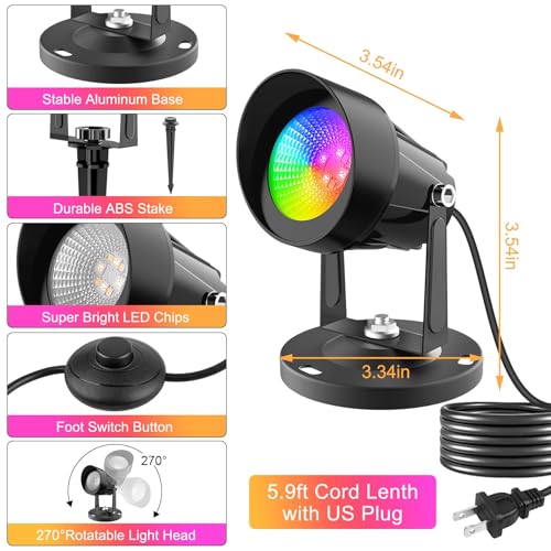 T-SUN Smart RGBW Spot Lights Indoor, Uplights Indoor Spotlights with Remote - image 2