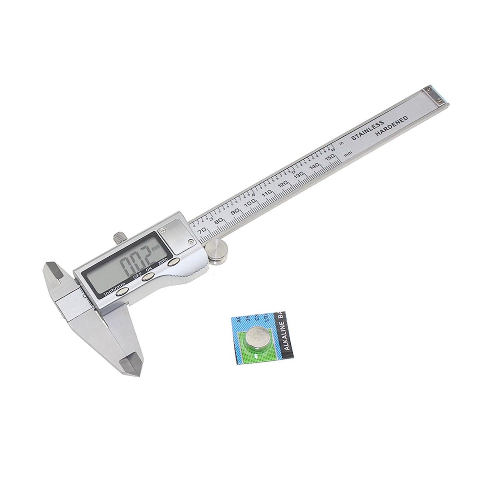 Pies de Rey Calibrador Vernier Digital electrónico de Alta precisión, Herramienta Instrumentos medición Micrómetro Metal Acero Inoxidable 6 Pulgadas y 150mm
