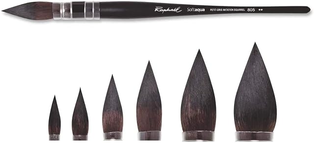 Foto 8 de 8 de Brocha Raphael LAVIS SOFTAQUA.Serie 805 Vegans. No. 0/3. 2. Set 3PCS (Raphael France)