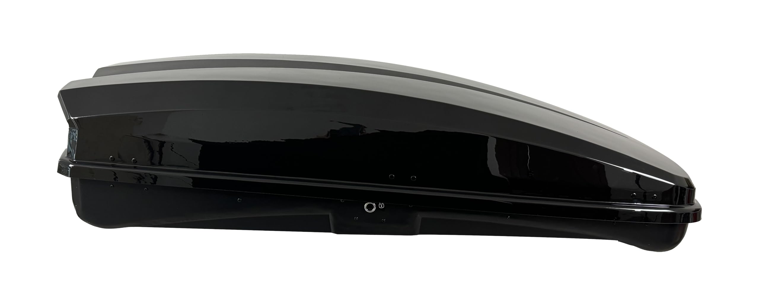 Farad Dachbox Raya 480 l, schwarz-metallic mit Formfehlern – doppelte seitliche Öffnung, TÜV-GS-Zulassung, Zentralschloss mit Sicherheitsschlüssel
