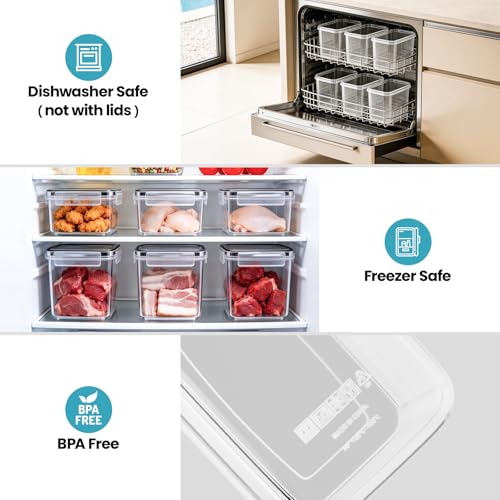 Mavivegue 24 Pack Food Storage Containers with Lids – BPA-Free, 33.6L Airtight Kitchen Food Containers for Cereal, Flour, Pasta, Sugar & Baking Supplies with 24 Labels & 1 Marker - Image 6
