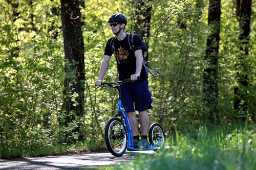YEDOO Four Y40 Tretroller - bis 150 kg, mittelgroßer, Stabiler Kickscooter mit Scheibenbremsen und 20/16 Lufträdern - Dogscooter für Erwachsene, für Natur und urbanes Off-Road. Rot