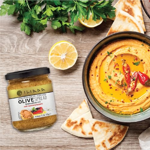 image for ILIADA Green Olive Spread with Red Roasted Peppers | Authentic Greek T