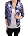 Allegra K Women's Long Sleeve Zip up Floral Print Casual Bomber Jacket Blue M