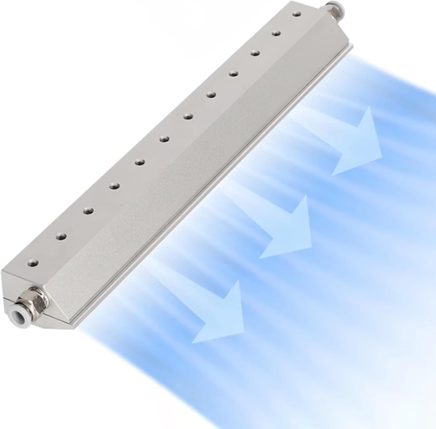Industrial Air Knife Blower, Aluminum Alloy Air Blade, Length 150-600mm, 1/4 Internal Thread, Outlet Gap 0.05mm, for Industrial Production Line, Use with Air Compressor