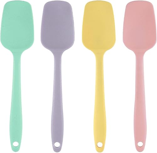 Miniatura 9 de 4 espátulas de silicona, espátula de goma con núcleo de acero inoxidable, 11 pulgadas, antiarañazos, para hornear, cocinar, juego de espátulas de 8