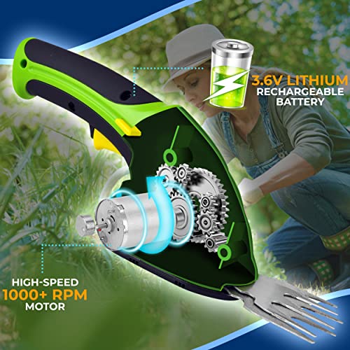 Pyle PSLHTM25.5 Cordless Handheld Grass Cutter Shears | Portable Lightweight Electric Hedge Shrubbery Trimmer | Hand Held Garden Clippers Powered thumb #5