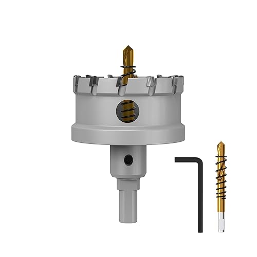 Juego de brocas de sierra con punta de carburo de tungsteno de alta calidad con 2 brocas piloto chapadas en titanio, cortador resistente para metal,