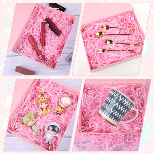 Füllmaterial Geschenk, 200g Osternest Füllung, Raffia Geschreddertes Papier, Papierschnitzel für die Osterdekoration Korbfüllung und Geschenkverpackung (Rosa)