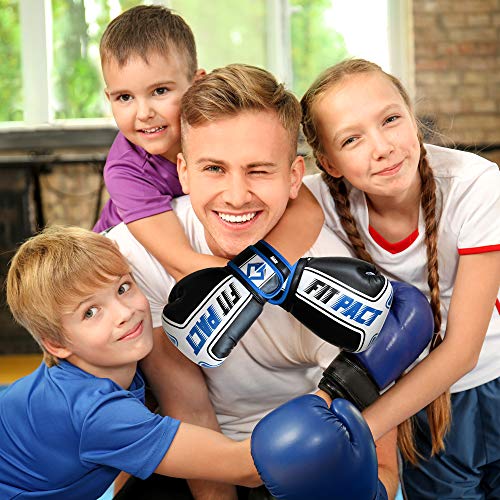 FITPACT Kids Boxing Gloves, 6oz 4oz Junior Training Mitts, Synthetic Leather Ventilated Palm, Muay Thai Sparring MMA Kickboxing, Punch Bag Speed Ball Focus Pads Punching Workout, Childs Youth Games - Image 4