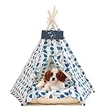 Haustier Tipi mit Kissen Hundebett Katzenkorb Haustierzelt für Hunde/Katzen Hundehaus Katzenzelt Hundebett (Stil 1)