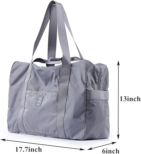 Miniatura 4 de VanFn Bolsa de viaje plegable, Bolsa de deporte de lona para gimnasio, Totalizadores de nailon a prueba de lluvia, Bolso de hombro deportivo, Bolsas
