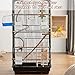 GINDOOR Parakeet Nesting Box Transparent Design, Natural Wood Bird Nest Breeding Box with Perch, Acrylic Bird House for Cage Bird Nesting Box for Small Cockatiel Lovebirds Finch Parrot Canary S