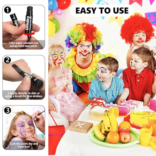 Dmsky 10 Packs Eye Black Sports Stick for Football, Baseball, Softball-Anti-Glare Face Body Paint Stick Kit,Water-Proof Eye Sports Paint Sticks,10 Color Eyeblack Painting Kit for Athletes & Fans